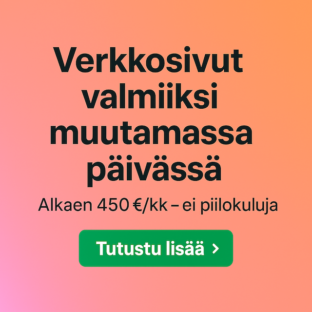 Verkkosivut valmiiksi muutamassa päivässä